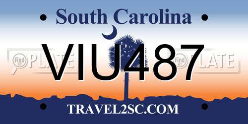 VIU487 South Carolina License Plate