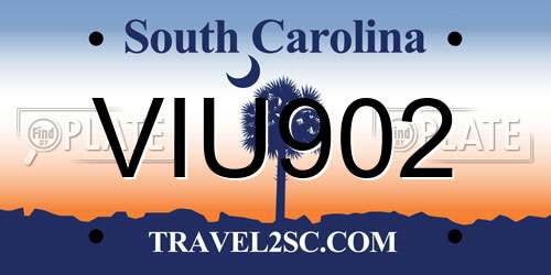 VIU902 South Carolina License Plate