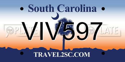VIV597 South Carolina License Plate