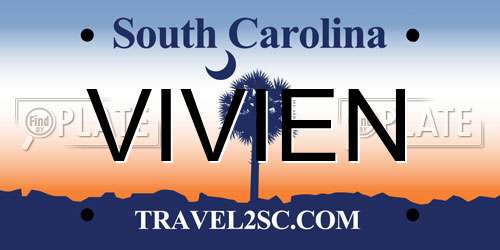 VIVIEN South Carolina License Plate