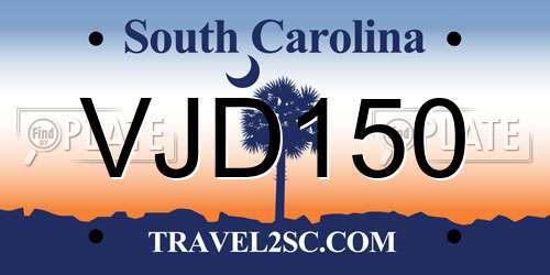VJD150 South Carolina License Plate