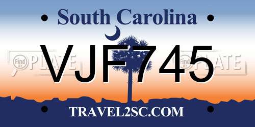 VJF745 South Carolina License Plate