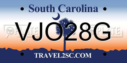 VJO28G South Carolina License Plate