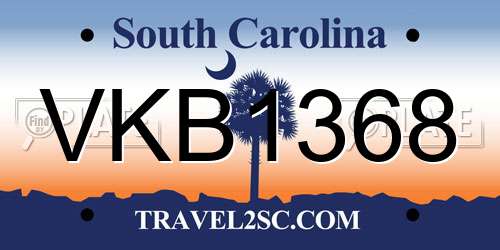 VKB1368 South Carolina License Plate
