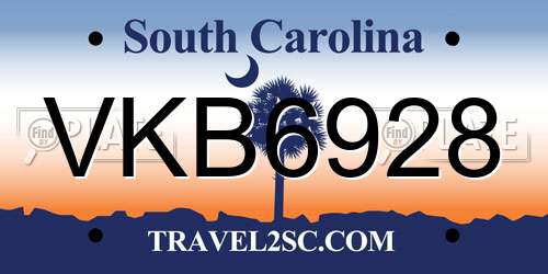 VKB6928 South Carolina License Plate