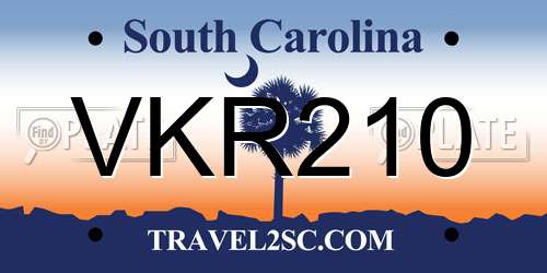 VKR210 South Carolina License Plate