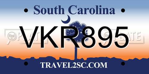 VKR895 South Carolina License Plate
