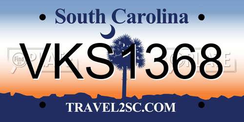 VKS1368 South Carolina License Plate