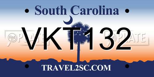 VKT132 South Carolina License Plate