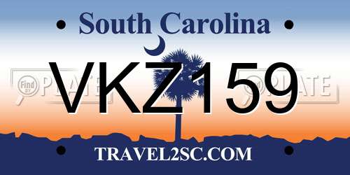 VKZ159 South Carolina License Plate