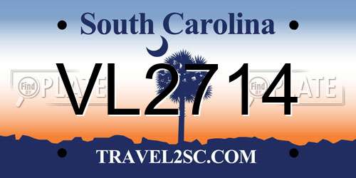 VL2714 South Carolina License Plate