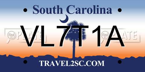 VL7T1A South Carolina License Plate