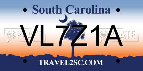 VL7Z1A South Carolina License Plate