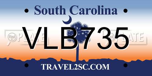 VLB735 South Carolina License Plate