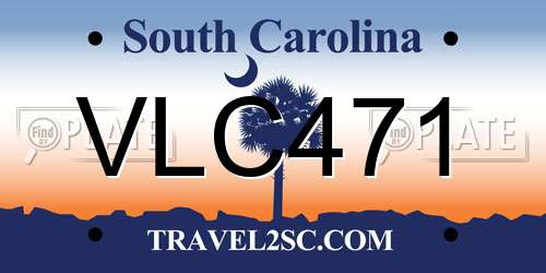 VLC471 South Carolina License Plate