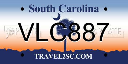 VLC887 South Carolina License Plate