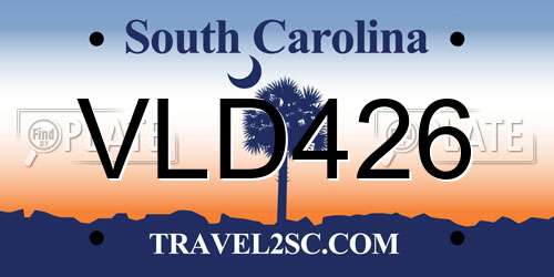 VLD426 South Carolina License Plate