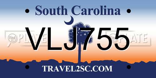 VLJ755 South Carolina License Plate