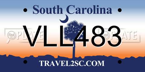 VLL483 South Carolina License Plate