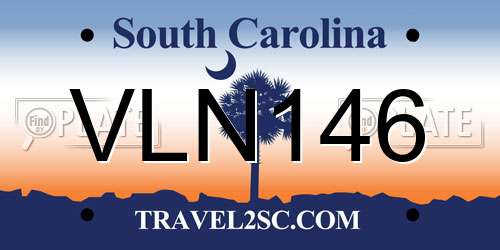 VLN146 South Carolina License Plate