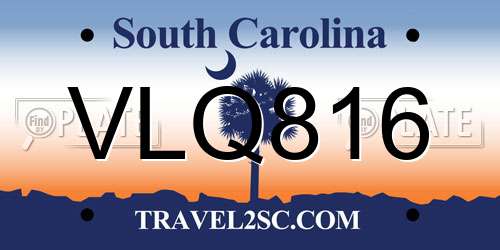 VLQ816 South Carolina License Plate