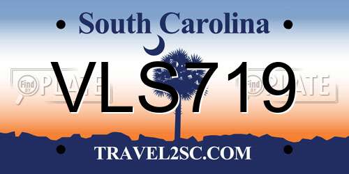 VLS719 South Carolina License Plate