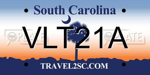 VLT21A South Carolina License Plate