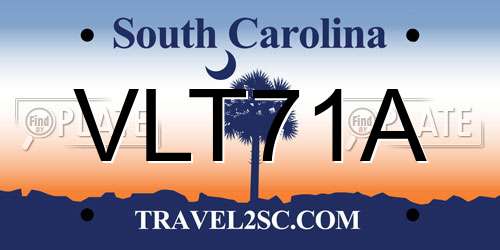 VLT71A South Carolina License Plate