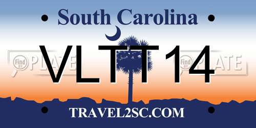 VLTT14 South Carolina License Plate