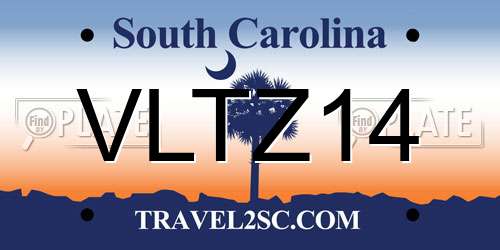 VLTZ14 South Carolina License Plate
