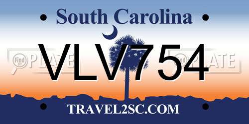 VLV754 South Carolina License Plate