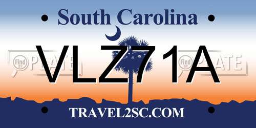 VLZ71A South Carolina License Plate