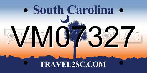 VM07327 South Carolina License Plate