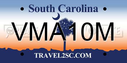 VMA10M South Carolina License Plate