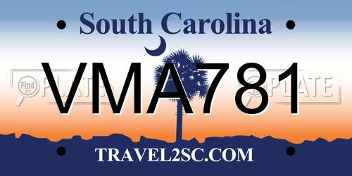 VMA781 South Carolina License Plate