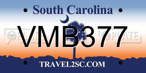 VMB377 South Carolina License Plate