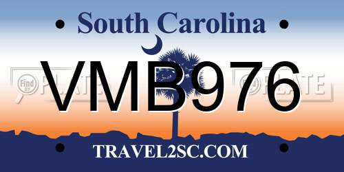 VMB976 South Carolina License Plate