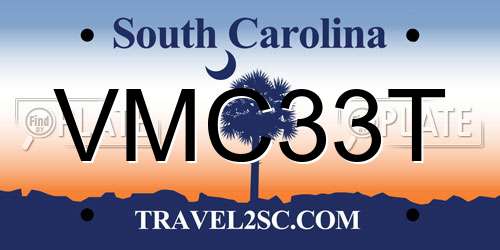 VMC33T South Carolina License Plate