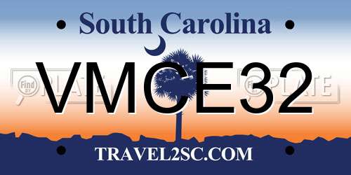 VMCE32 South Carolina License Plate