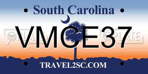 VMCE37 South Carolina License Plate