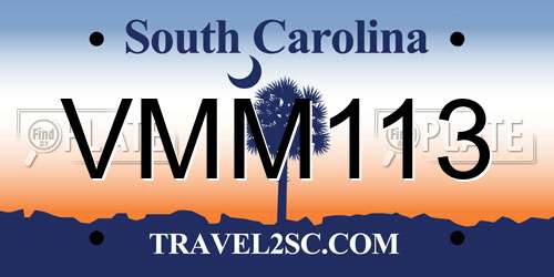 VMM113 South Carolina License Plate