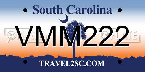 VMM222 South Carolina License Plate