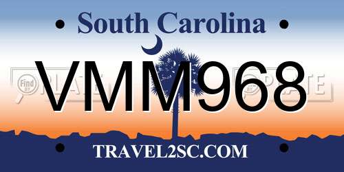 VMM968 South Carolina License Plate