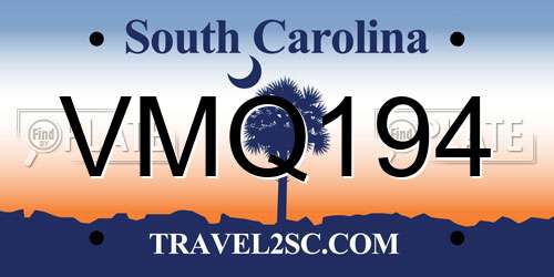 VMQ194 South Carolina License Plate