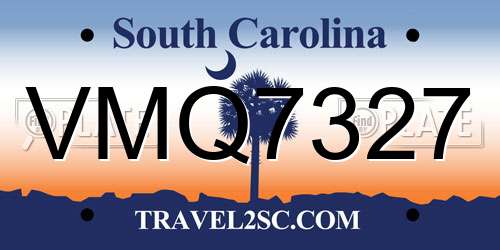 VMQ7327 South Carolina License Plate