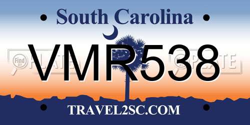 VMR538 South Carolina License Plate