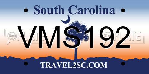 VMS192 South Carolina License Plate