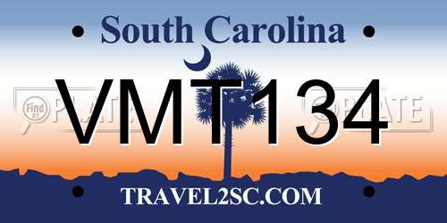 VMT134 South Carolina License Plate