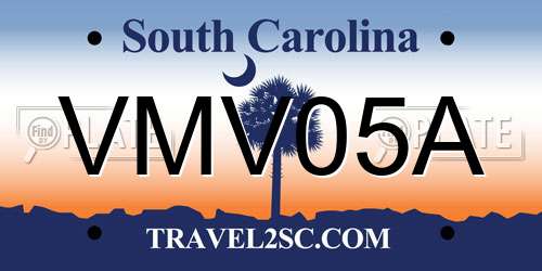 VMV05A South Carolina License Plate