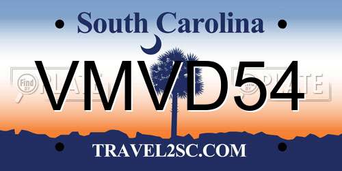 VMVD54 South Carolina License Plate